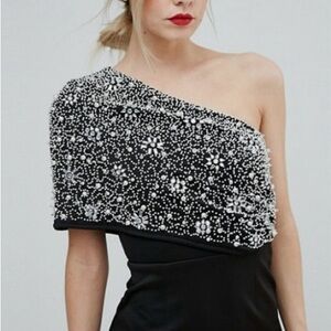 ASOS Embellished One Shoulder Dress 00